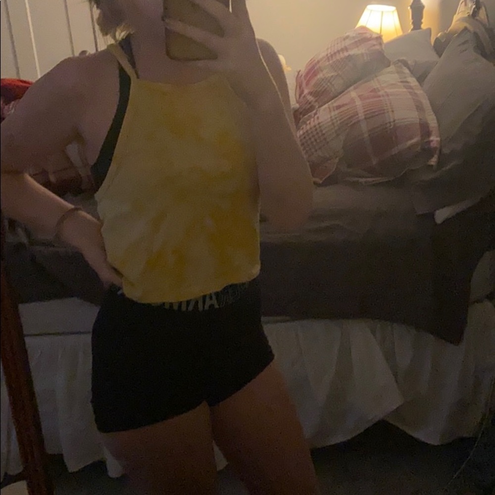 Yellow bleach tie dye tank